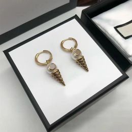 Diseñador de lujo Pendiente con dijes Pendientes colgantes de helado aretes orecchini para mujeres amantes de la fiesta regalo joyería 335p