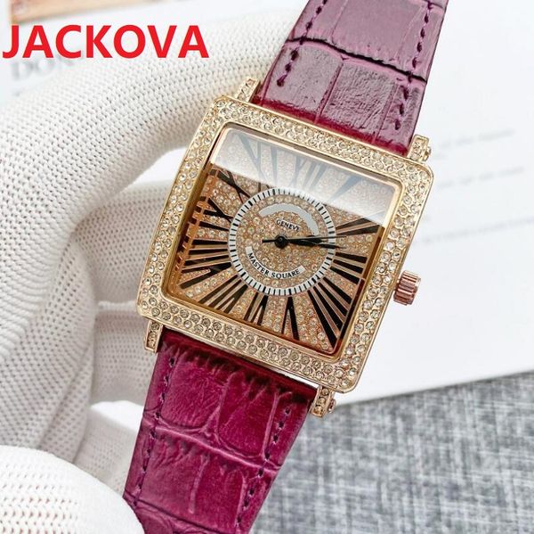 Designer de luxe classique diamants montre à quartz taille 40mm verre saphir étanche en cuir couples hommes et femmes auto date robe cadeaux montre-bracelet