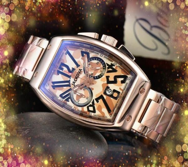 Designer de luxe Classic Fashion grande montre à quartz arabe chronométrage numérique exécuter deuxième entreprise multicolore étanche président montre-bracelet cadeau de Noël préféré