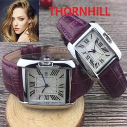 Designer de luxe Classic Fashion Square Dial Quartz Watch Watch Sangle en cuir Sapphire Verre étanche Fonction Couples hommes et femmes CA257J