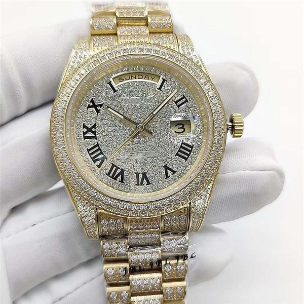 Designer de luxe Classic FashionSet avec diamant Montre automatique Taille 41mm échelle numérique Verre saphir fonction étanche Christma215r