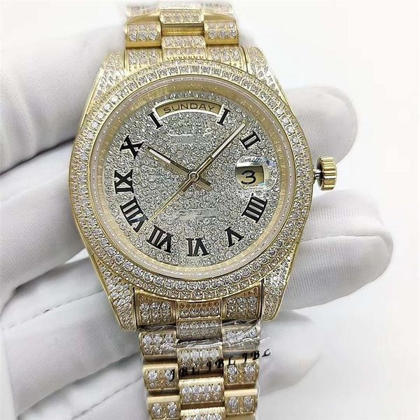 Designer de luxe Classic FashionSet avec diamant Montre automatique Taille 41 mm Échelle numérique Verre saphir Fonction étanche Christma273f