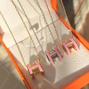 Luxe ontwerper klassiek H hangere kettingen vrouwen roestvrij staal 18k gouden kettingbrief ketting sieraden geschenken voor vrouw