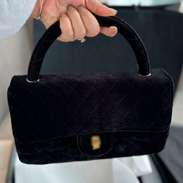 Luxe ontwerper klassieke velor tas tas Frans merk vrouwen mode handtas herfst winter nieuwe paris dubbele letter luxueuze dames serienummer topkwaliteit