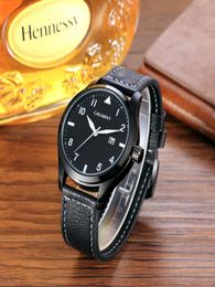 Luxe ontwerper Classic Watches for Men With Leather Band Retro Quartz Sport Watch Men Luxury topmerk Men039S Polhorloges R5446276