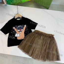 Luxe designer Kleding Sets kinder T-shirt monogram shortst mode Brits modemerk zomer kinderschatten meisjes katoenen tees Modieuze gaasrok