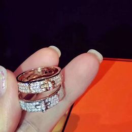 Luxe Designer Cluster Ringen Top Sterling Zilver Volledige Crystal Beweegbare Emmer Riem Bruiloft Verlovingsring Voor Bruiden Met Doos Party Gift