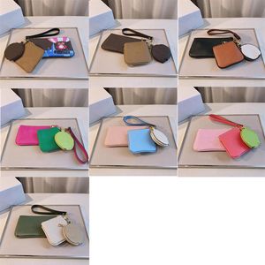 Luxe designer munt portemonnees set 3-in-1 taillet verandert zakje accessoires multi color bloem ronde vierkant zippy wallets reverse2322