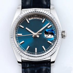 Couple de créateurs de luxe montre cadran bleu 40mm / 36mm boucle de couronne pliable cachée or rose résistant aux rayures cristal bleu acier inoxydable machine automatique 0052