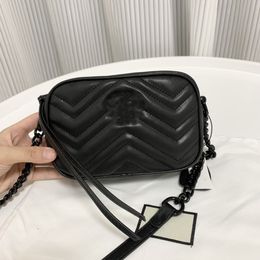 Bolsos de hombro tipo bandolera de diseñador de lujo para mujer, bolsos Marmont So Black, bolso para cámara, cartera G, bolso con cadena, cartera, bolsa cruzada