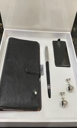 Luxe designer manchetjes Links voor Men CuffLink Pen Notebook Set Top Gift112702