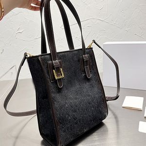 Luxe ontwerper denim winkelen draagtassen kussen Spaanse stijl canvas handtassen nieuwe modieuze tassen met hoge capaciteit zakken zipper crossbody schoudertas lo