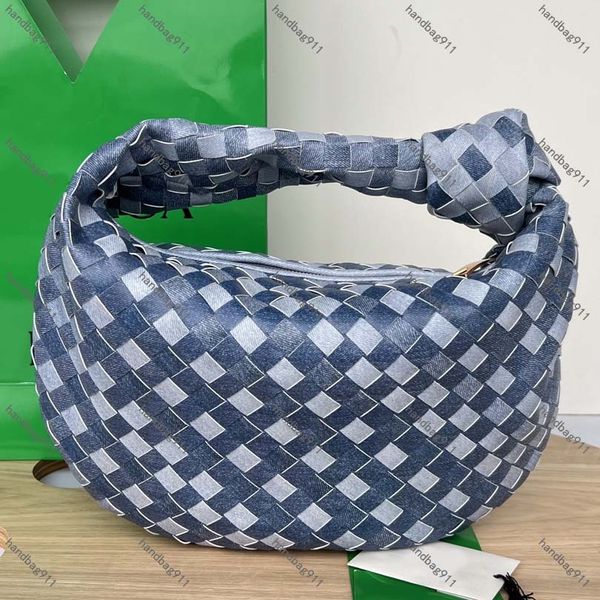 Designer de luxe version denim sac MINI Jodie sac à main femmes sacs à main en cuir véritable sac à nœud tissé pour femmes