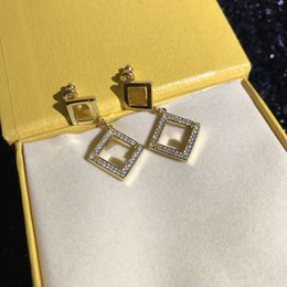 Luxe designer diamanten hangende oorbellen klassieke stijl hoogwaardige hoogwaardige sieraden feest bruiloft bruid cadeau