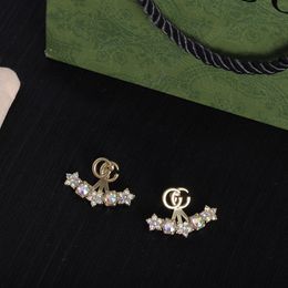 Boucles d'oreilles de la lettre de diamant de concepteur de luxe Style classique de haute qualité bijoux de bijoux de mariée Cadeau