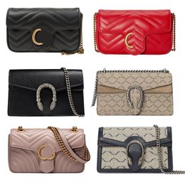 Luxe ontwerper Dionysus Bag kettingtas 3 maten Cross Body Schoudertas Handtas Echt lederen handtas Purse Messenger Bag Mini Bag Koppelingszakken voor vrouwelijke designer tas