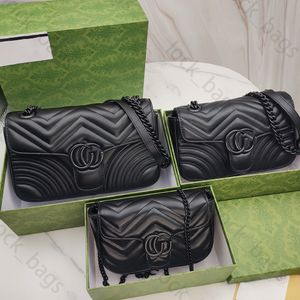 Bolso de diseñador Marmont de alta calidad 3 tamaños Bolso de hombro con forma de corazón Pequeños mini bolsos cruzados Monederos Diseñador Bolso de mujer Bolso Cadena Bolsos de lujo Bolsos de dama Bolsos de oro negro