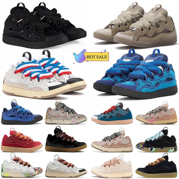 Chaussures de robes de créateur de luxe Lavines Chaussures en cuir de mode Lavins Lavins Paies Men Femmes Lacet-Up Extraordinary Trainers Calfskin Rubber Nappa Lavinas Shoe