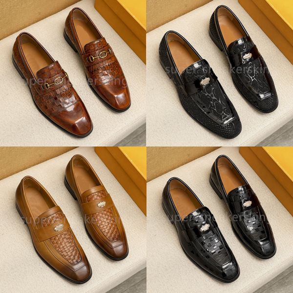 Zapatos de vestir de diseñador de lujo, zapatos de cuero para hombres, mocasines, moda Formal, boda, caballero, zapatos planos para hombres, talla 38-46