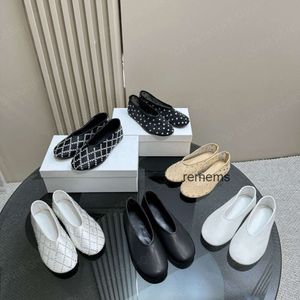 Luxe Designer-schoenen Ballerina's met decoratieve mesh en strass Comfort Echt leer Mary Jane damesloafers met ronde neus Platte schoenen