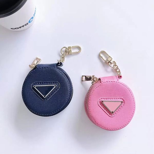 Cas de téléphone d'oreille de concepteur de luxe étui rose avec crochet pour AirPods 1 2 Pro3 étui de protection pour écouteurs Triangle ensemble d'écouteurs de haute qualité