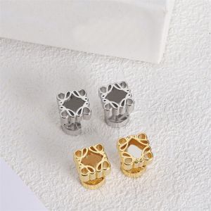 Designer de luxe Anneaux d'oreille Mode Lettre Sqaure Boucles d'oreilles Hommes Femmes Cadeau Dames Or Argent Oreille Stud Ornements Boucle D'oreille Bijoux Goujons Cadeau