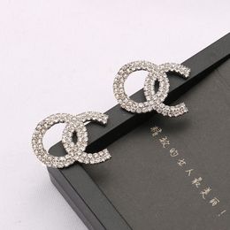 Boucles d'oreilles de luxe de styliste, Double lettres C, en or 18 carats, accessoires de bijoux pour femmes, cadeau d'amour, 20 styles