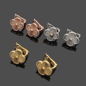 Boucles d'oreilles de créateur de luxe Boucles d'oreilles trèfle à quatre feuilles Boucles d'oreilles en or 18 carats pour femmes
