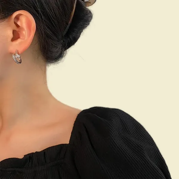 Boucles d'oreilles de luxe femme bijoux clous boucles d'oreilles en argent plaqué pour femmes à la mode petite boucle d'oreille homme mariage à la mode brillant exquis zl201 B4