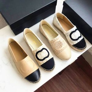 2024 Nuevos zapatos casuales zapatos pescadores clásicos diseñadores de sándalo para mujer zapatos de vestir lienzo de cuero suave zapato de baile zapato de baile zapatillas para caminar zapatillas