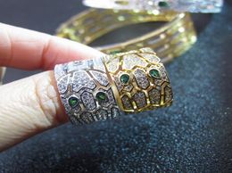 Luxe designer Europese CZ diamanten dier punk ring 18k witgeel vergulde sieraden voor dames2689487