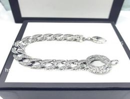 Designer de luxo moda alfabeto antigo prata esmalte pulseira net vermelho casal aniversário casamento noivado gift3992604
