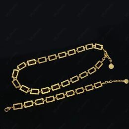 Collier Alphabet de luxe de mode, bracelet en or pour hommes et femmes, bijoux de simplicité exquise, ensembles de haute qualité avec boîte