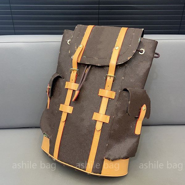 Diseñador de lujo Mochila de moda Estilo Unisex Avanzado y generoso Cuero genuino de alta calidad Mismo estilo para parejas Bolso de hombro