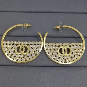 Luxe Designer Fashion Hoop Huggie Oorbellen Dames Diamond monogram 18k goud 925 Silver Needle sieraden