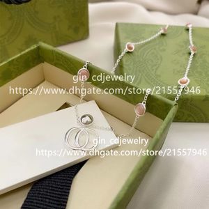 Créateur de luxe lettre de mode ancien collier en argent filet rouge Couple anniversaire mariage cadeau de fiançailles