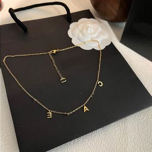 Luxe designer mode ketting choker ketting 925 verzilverd 18k verguld roestvrij staal Letter hanger kettingen voor vrouwen Jewe Aira