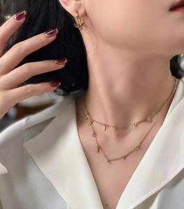 Luxe designer mode ketting choker ketting 925 verzilverde 18k gouden vergulde roestvrijstalen letter hanglagers kettingen voor vrouwen sieraden