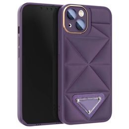 Cajas de teléfono de moda de diseñador de lujo para iPhone 15promax 15pro 15 14Pro 14ProMax 13Pro 13 12 12pro 12ProMax 11 Funda móvil con letras de cuero de color negro púrpura 342287