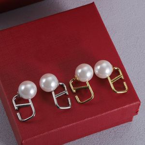 Design de luxe Mode Boucles d'oreilles simples Boucles d'oreilles alphabet de perles pour les fêtes de femmes bijoux de bijoux or argent en option facultatif