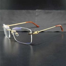 Luxe ontwerper mode zonnebril 20% korting op randloze heldere oogframes heren transparante optische bril metaal deisgner breker brillenvulling voorgeschreven bril