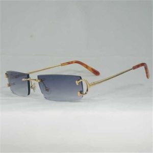 Luxe designer mode zonnebril 20% korting op vintage kleine lens draad mannen randloze vierkante vrouwen voor outdoor club clear frame oculos tinten