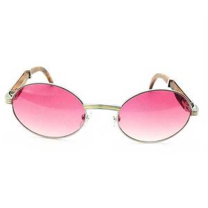 Lunettes de soleil de mode de luxe 20% de réduction rose ronde pour hommes lunettes en bois cadre marque lunettes de soleil hommes lunettes en bois femmes lunettes vintage 55Kajia