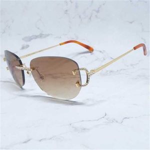 Lunettes de soleil de luxe de styliste, 20% de réduction sur les strass pour hommes et femmes, Carters ovales, sans bords, à la mode, vente en gros, gros