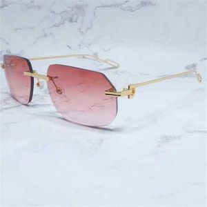 Lunettes de soleil de mode de créateur de luxe 20% de réduction sur les lentilles de sol sans monture hommes bonbons Vintage rétro lunettes nuances pour les femmes en gros EyewearKajia
