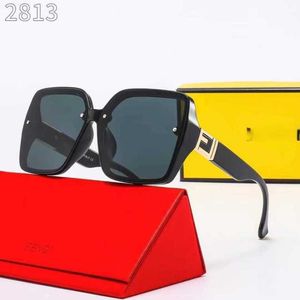 Luxe designer mode zonnebril 20% korting op F Classic Large Box Fashion Glasses Anti-ultraviolet Sun Visor