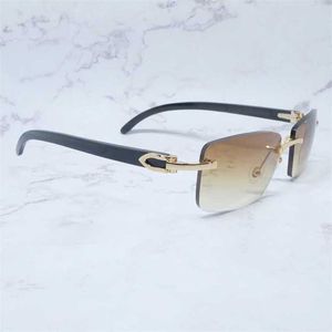 Lunettes de soleil de mode de créateur de luxe 20% de réduction carré véritable corne de buffle hommes lunettes de soleil Vintage sans monture Buffs femmes lunettes
