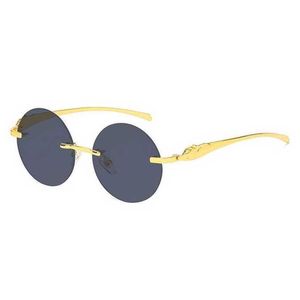 Luxe designer mode zonnebril 20% korting op metalen kop frameloze mode ronde frame net rode bril