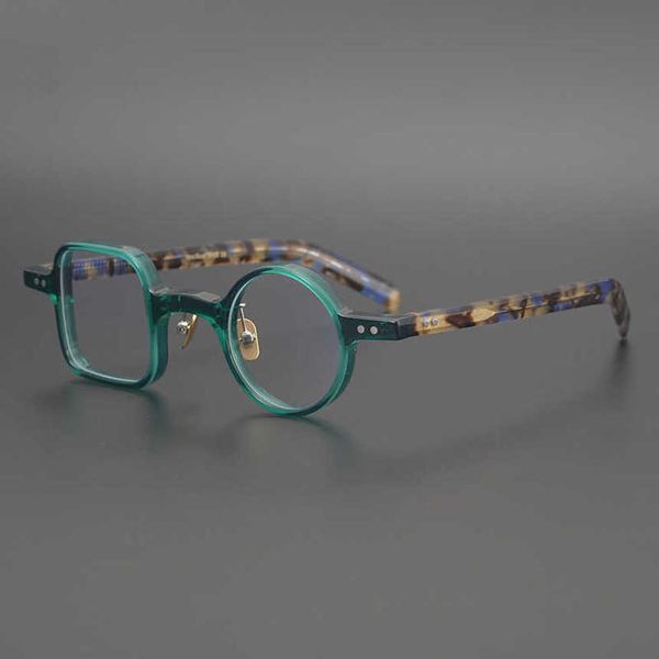 Lunettes de soleil de mode de luxe 20% sur le carré japonais rond Plaque personnalisée Myopie Handmade Art Lunes Cadre pour les hommes