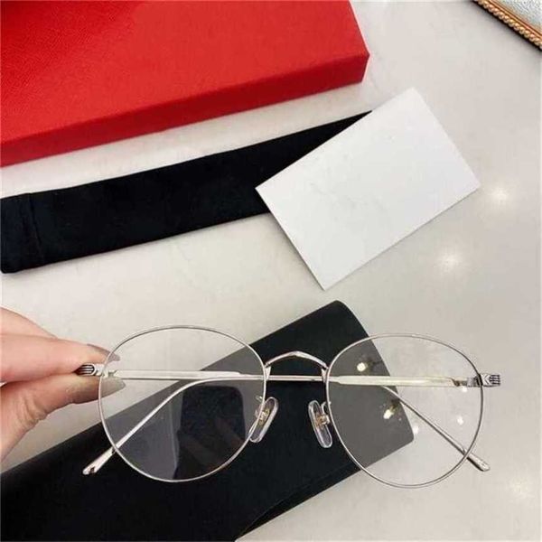 Diseñador de lujo Gafas de sol de moda 20% de descuento El negocio redondo puede equiparse con gafas planas de miopía de grado marco neto rojo cara lisa igual que ct0250Kajia